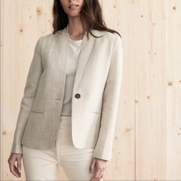 NWOT $375 JENNI KAYNE Linen Blend Boy Blazer In Natural size XS - Picture 2 of 16